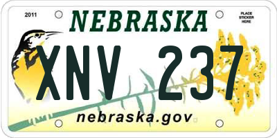 NE license plate XNV237
