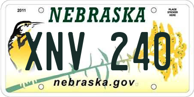 NE license plate XNV240