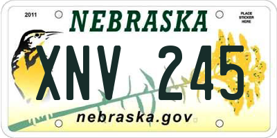 NE license plate XNV245