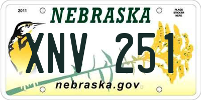 NE license plate XNV251
