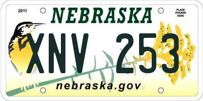 NE license plate XNV253