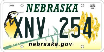NE license plate XNV254