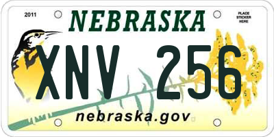 NE license plate XNV256