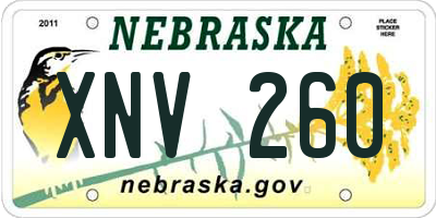 NE license plate XNV260
