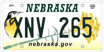 NE license plate XNV265