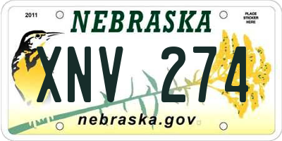 NE license plate XNV274