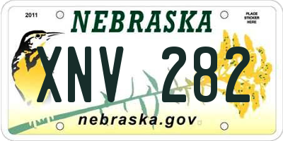 NE license plate XNV282