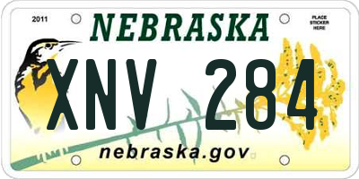 NE license plate XNV284