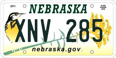 NE license plate XNV285