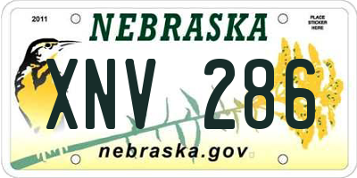 NE license plate XNV286