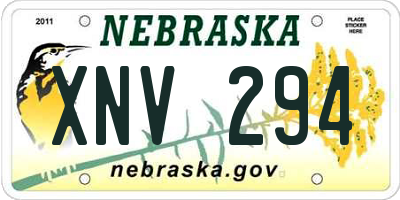 NE license plate XNV294