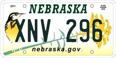 NE license plate XNV296