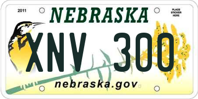 NE license plate XNV300