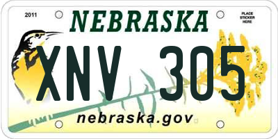 NE license plate XNV305