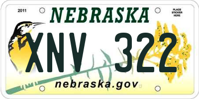 NE license plate XNV322