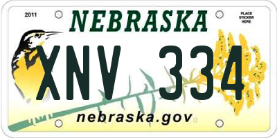 NE license plate XNV334