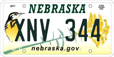 NE license plate XNV344
