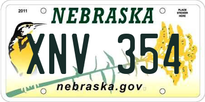 NE license plate XNV354