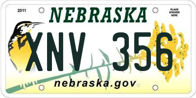 NE license plate XNV356