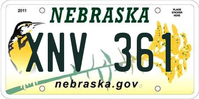 NE license plate XNV361