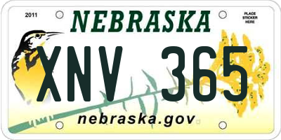 NE license plate XNV365
