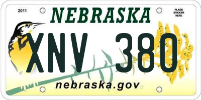 NE license plate XNV380