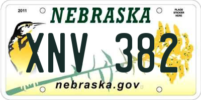 NE license plate XNV382