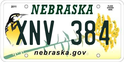 NE license plate XNV384