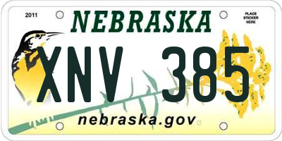 NE license plate XNV385
