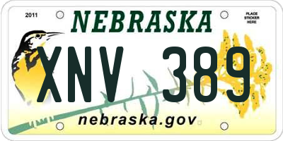 NE license plate XNV389