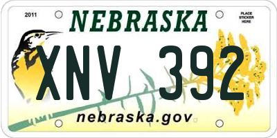 NE license plate XNV392