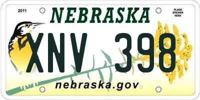 NE license plate XNV398