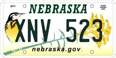 NE license plate XNV523