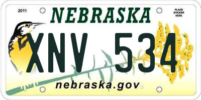 NE license plate XNV534