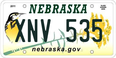 NE license plate XNV535