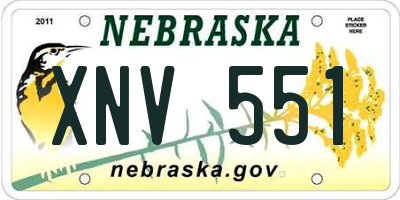 NE license plate XNV551