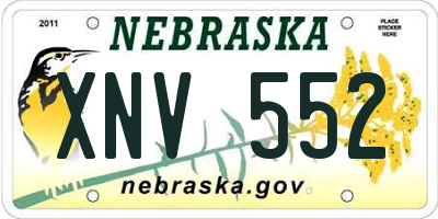 NE license plate XNV552