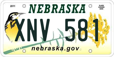 NE license plate XNV581