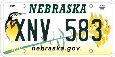 NE license plate XNV583