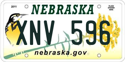 NE license plate XNV596