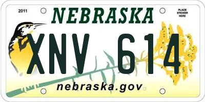 NE license plate XNV614