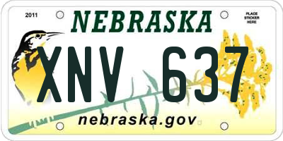 NE license plate XNV637