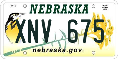 NE license plate XNV675