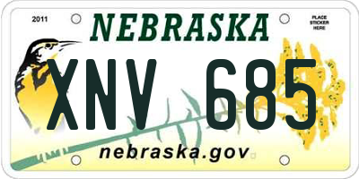 NE license plate XNV685