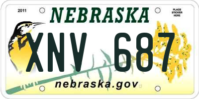 NE license plate XNV687