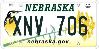 NE license plate XNV706