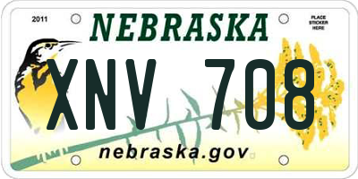 NE license plate XNV708