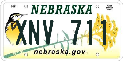 NE license plate XNV711