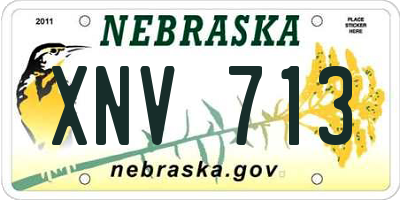 NE license plate XNV713