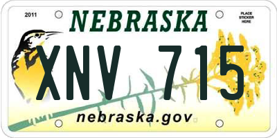 NE license plate XNV715